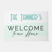 ドアマット – ホームへようこそ – 名前を追加 (正面)