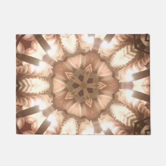 ドアマット、ライトメリークリスマスツリーのライト ドアマット (正面)