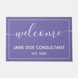 ドアマット - 個人名入り ウェルカム ペリウィンクル