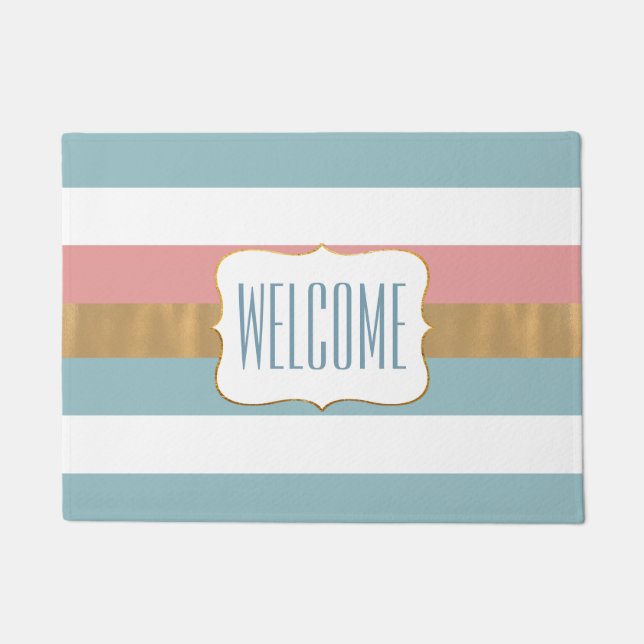 ドアモダンーストライプのマット ドアマット (正面)