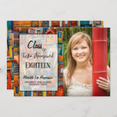 ドアモダン引用文2フォトハイスクール卒業 案内状 (正面/裏面)