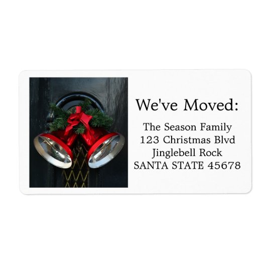 ドアラベルのクリスマス時計 ラベル (正面)