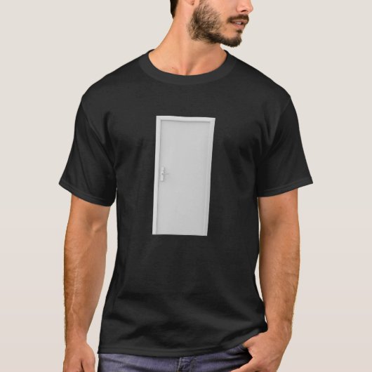 ドアロック付き頭が切れるホワイトドア Tシャツ (正面)