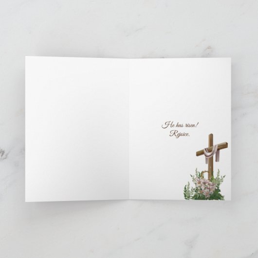 ドア付きの丘を横切るイースター カード (内部)