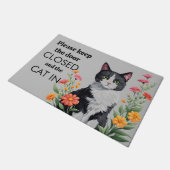 ドア保を閉めて猫を入れて下さい ドアマット (アングル)