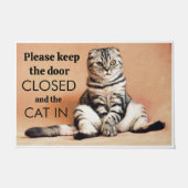 ドア保を閉めて猫を入れて下さい ドアマット (正面)