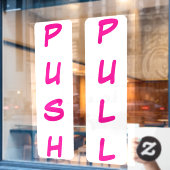 ドア用シール - PUSH / PULL 白い背景 ウィンドウサイン (カフェ窓)