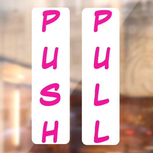 ドア用シール - PUSH / PULL 白い背景 ウィンドウサイン (シート2)