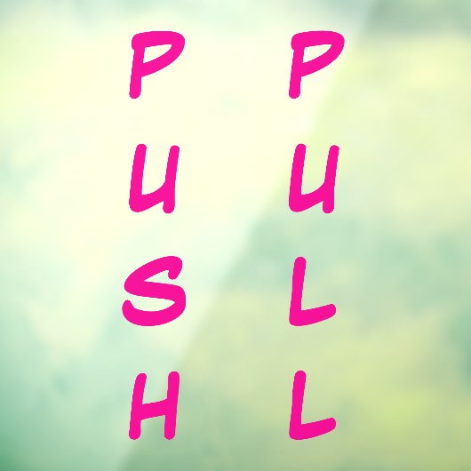 ドア用ステッカー - プッシュ / プル ウィンドウサイン (シート3)