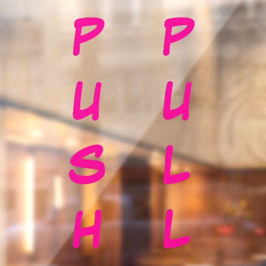 ドア用ステッカー - PUSH / PULL ウィンドウサイン (シート2)