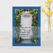 ドア私達開放された写真の挨拶状 カード (黄色い花)