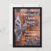 ドア素朴卒業パーティー招待状 招待状 (正面)