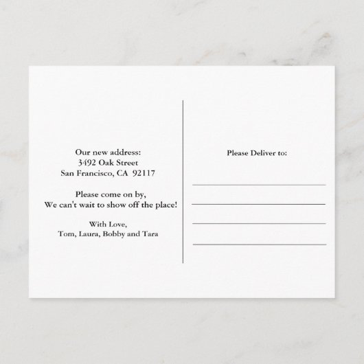 ドア素朴移動案内はがき 案内ポストカード (裏面)