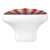 ドア赤と白市松模様にイのノブのプル セラミックノブ (側面)