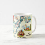 ドア郡のカラフルな地図のマグカップ コーヒーマグカップ (正面右)