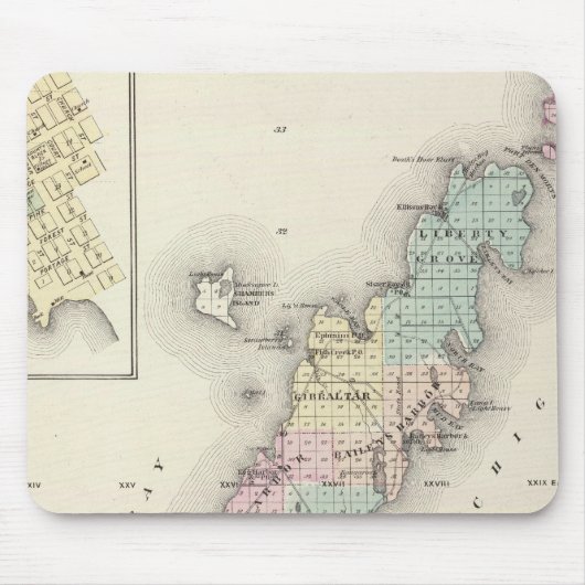 ドア郡、スタージョン湾、ジェニーの地図 マウスパッド (正面)