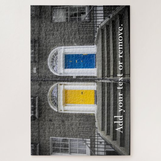 ドア·ダブリンの白色彩の鮮やか黒写真 ジグソーパズル (縦)