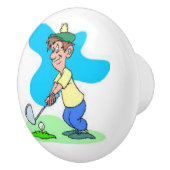 ドア・ノブおよび引きのゴルフ漫画の姿 セラミックノブ (右)