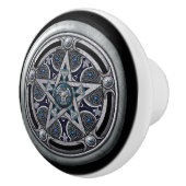 ドア・ノブ: 銀製の星形五角形 セラミックノブ (右)