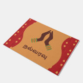 ドア・マット-歓迎-タミル語 ドアマット (アングル)