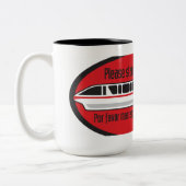 ドア-モノレールのマグの澄んに立てて下さい ツートーンマグカップ (左)