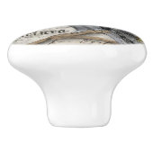 ドア/食器棚セラミックノブ – キング《鳥》ハヤブサ セラミックノブ (側面)