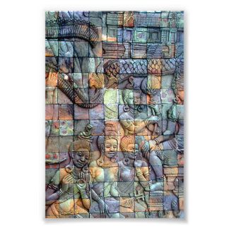 ドイインタノンチェディ彫刻タイル フォトプリント           