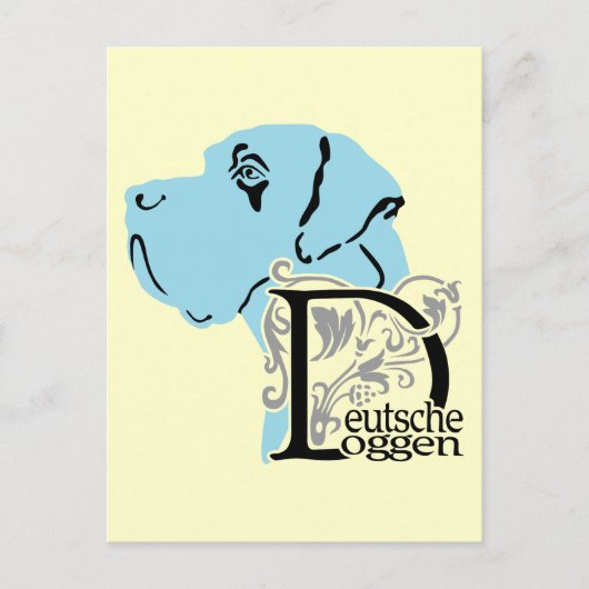 ドイチェドッゲンコプフD文字 ポストカード (正面)