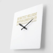 ドイツおもしろいことわざ スクエア壁時計 (傾斜)