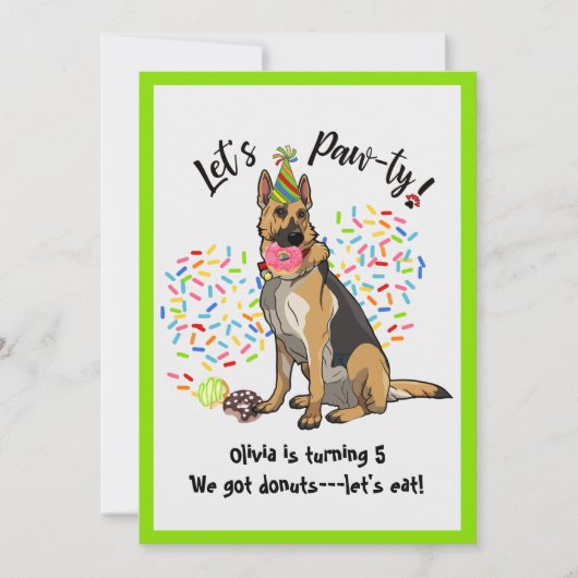 ドイツおもしろいのシャーブターディパーティー招待状 招待状 (正面)