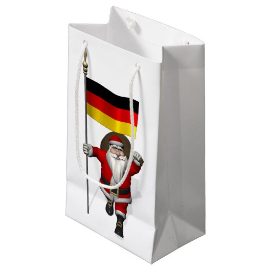 ドイツおもしろいの看板があるサンタクロース スモールペーパーバッグ (正面アングル)