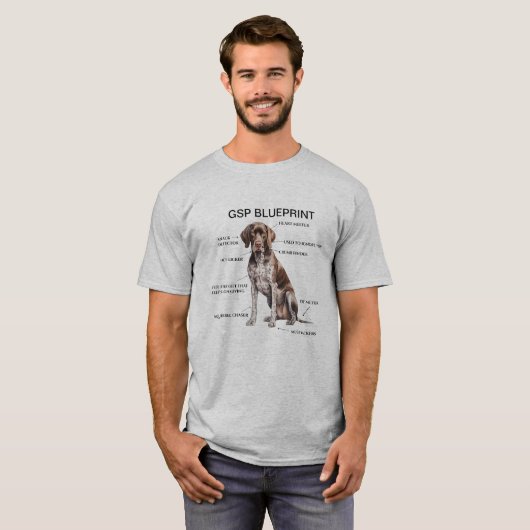 ドイツおもしろいの短いポインタの設計図 Tシャツ (正面フル)