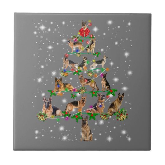 ドイツおもしろいの羊飼いのクリスマスツリー装飾 タイル (正面)
