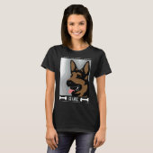 ドイツおもしろいの羊飼いの犬のオーナー Tシャツ (正面フル)