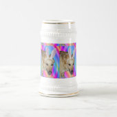 ドイツおもしろいの羊飼い犬とイースターバニーの耳 ビールジョッキ (中央)