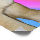 ドイツおもしろいの羊飼い犬とイースターバニーの耳 ポスター (角)