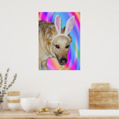 ドイツおもしろいの羊飼い犬とイースターバニーの耳 ポスター (キッチン)