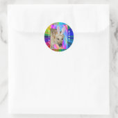 ドイツおもしろいの羊飼い犬とイースターバニーの耳 ラウンドシール (バッグ)