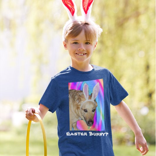 ドイツおもしろいの羊飼い犬とイースターバニー耳の子供 Tシャツ