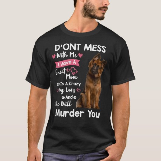 ドイツおもしろいの羊飼い私に合わせて混乱 Tシャツ (正面)