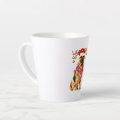 ドイツおもしろいシェパードサンタハットクリスマスライトギフトD カフェラテマグ (左アングル)