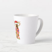 ドイツおもしろいシェパードサンタハットクリスマスライトギフトD カフェラテマグ (右アングル)