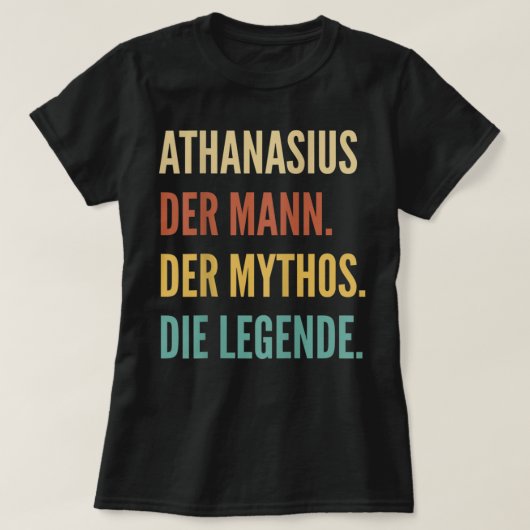 ドイツおもしろい名デザイン- Athanasius Tシャツ (デザイン正面)