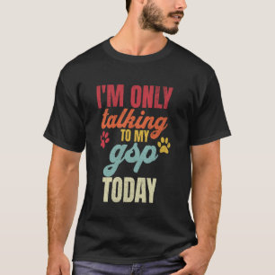 ドイツおもしろい短剣ポインタパパGSPドッグ恋人 Tシャツ