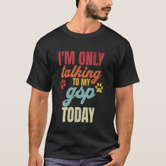 ドイツおもしろい短剣ポインタパパGSPドッグ恋人 Tシャツ (正面)