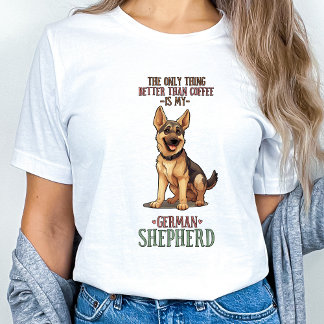 ドイツおもしろい羊飼いコーヒー愛好家 Tシャツ