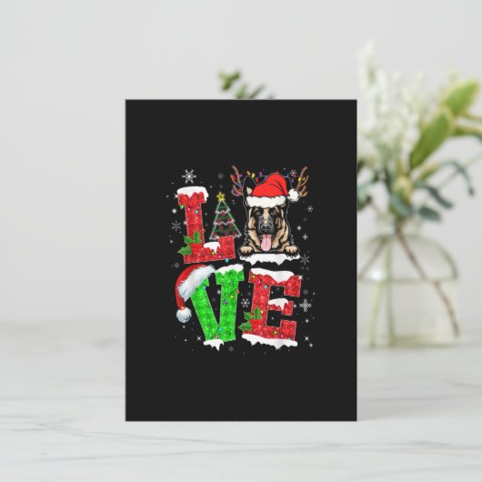 ドイツおもしろい羊飼い犬の木クリスマスライトXm 招待状 (スタンド正面)