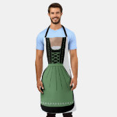 ドイツおもしろい語（緑と黒） エプロン (着用した状態)