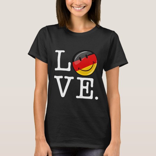 ドイツからの愛にこやかな国旗 Tシャツ (正面)