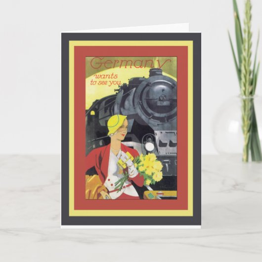 ドイツがあなたに会いたがっているヴィンテージ カード (正面)